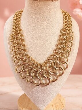 Gold Loop Statement Necklace - Women Jewelry